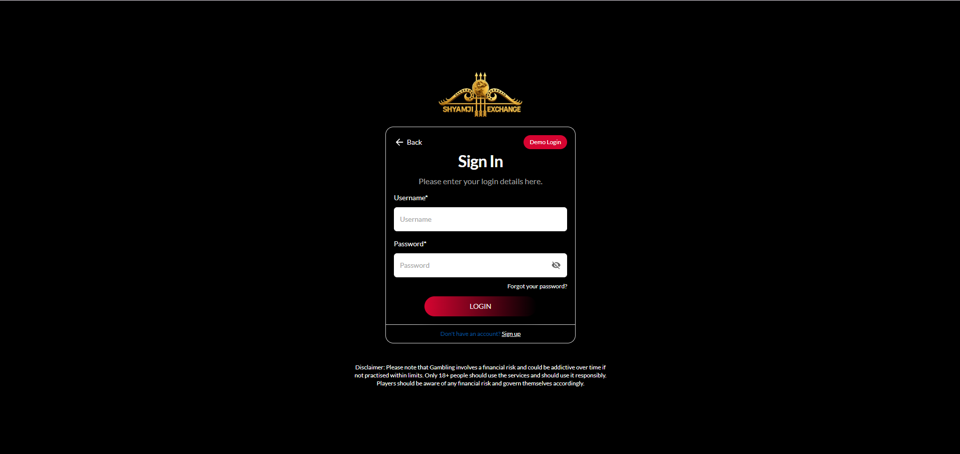 Sign In screen